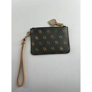 Dooney & Bourke Rainbow Logo Signature Monogram Wrostlet Wallet Zip Coin Purse